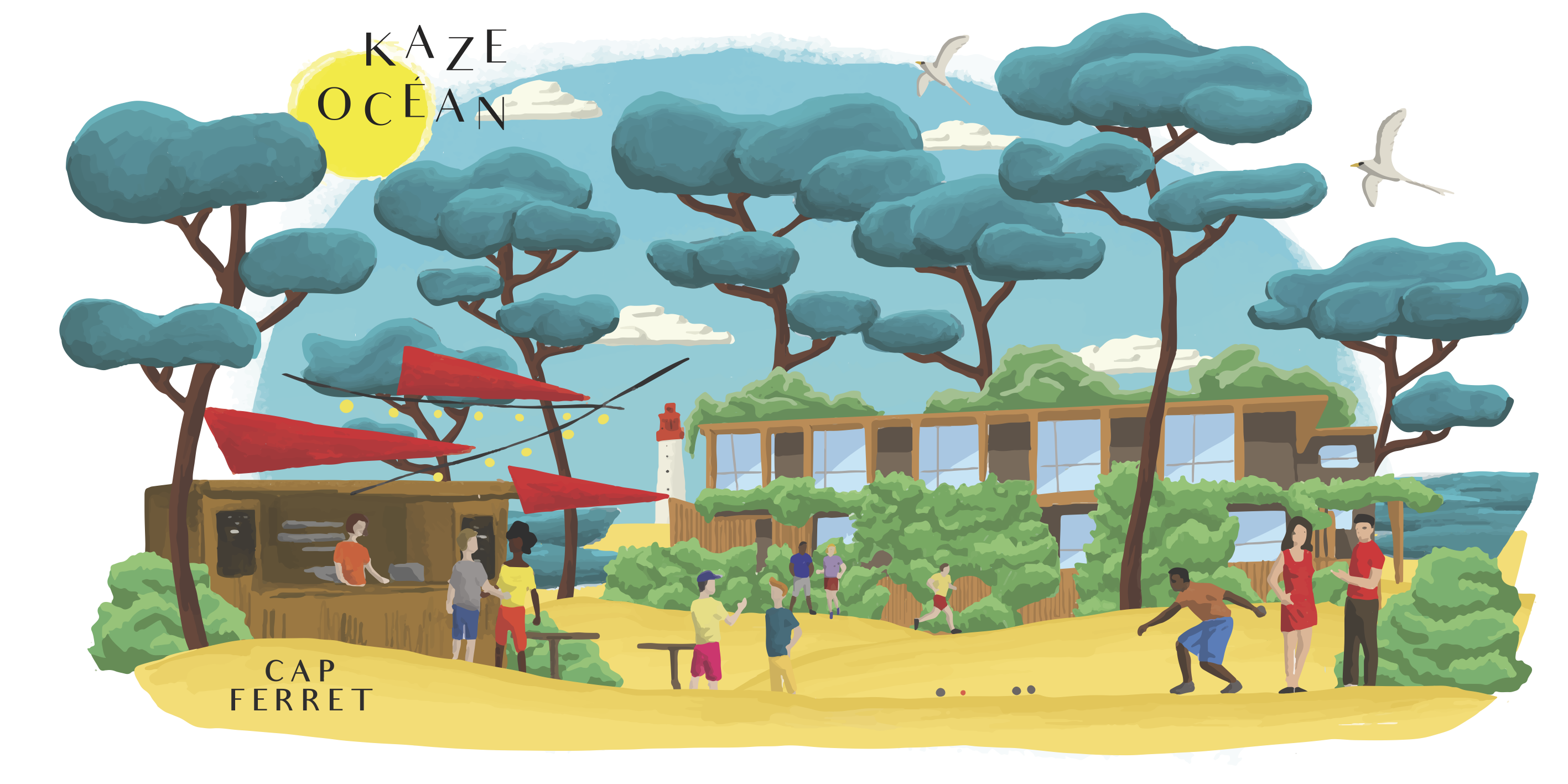 Illustration Kaze Océan Cap Ferret